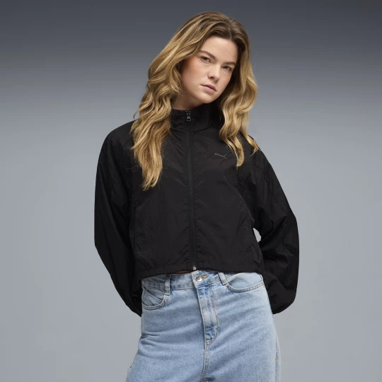Foto del prodotto PUMA Giacca in tessuto con zip HER dal taglio morbido da donna, Abbigliamento, Nero czarny