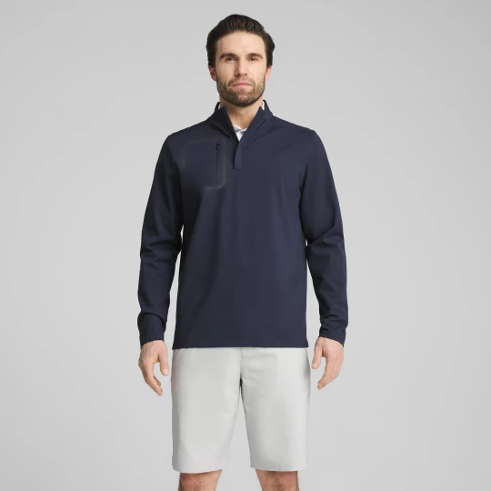 Foto del prodotto PUMA Maglia da golf con zip corta CLOUDSPUN Tech da uomo, Abbigliamento, Blu niebieski