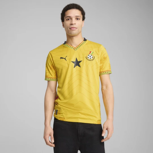 Foto del prodotto PUMA Maglia gara Away Ghana 2025 da uomo, Abbigliamento, Giallo żółty