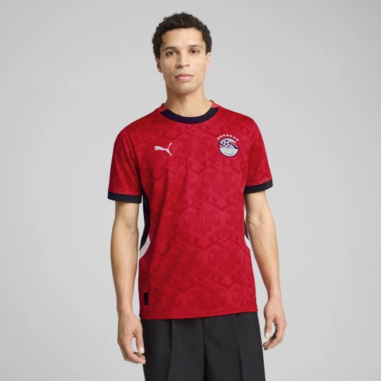Foto del prodotto PUMA Maglia gara Home Egitto 2025 da uomo, Abbigliamento, Rosso czerwony