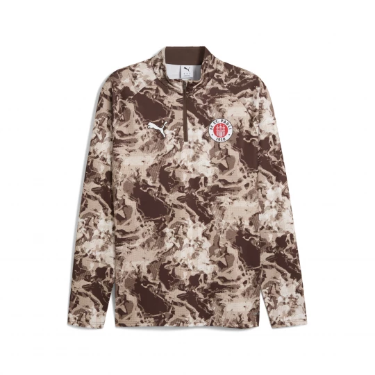 Foto del prodotto PUMA Maglia pre-partita con zip corta FC St. Pauli da uomo, Accessori, Marrone brązowy