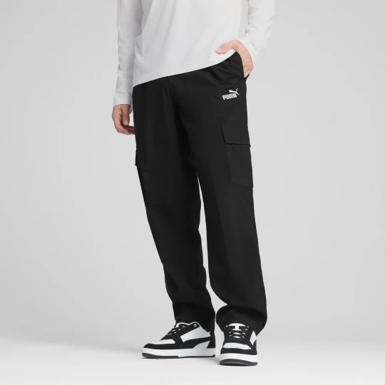 Foto del prodotto PUMA Pantaloni cargo in tessuto con logo Essentials No. 1 da uomo, Abbigliamento, Nero czarny