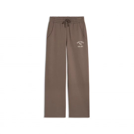 Foto del prodotto PUMA Pantaloni in pile dritti a vita alta Varsity da donna, Abbigliamento, Marrone brązowy