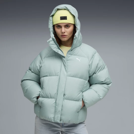 Foto del prodotto PUMA Piumino lungo con cappuccio da donna, Abbigliamento, Verde zielony