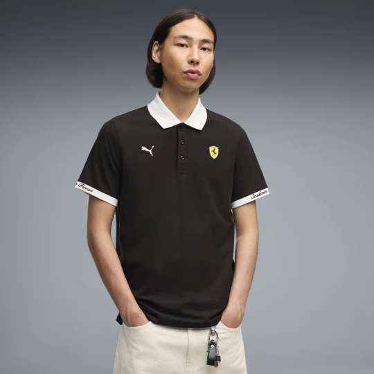 Foto del prodotto PUMA Polo in piqué Ferrari da uomo, Accessori, Nero czarny