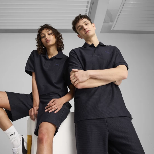 Foto del prodotto PUMA Polo jacquard PREMIUM ESS vestibilità comoda unisex, Abbigliamento, Blu niebieski