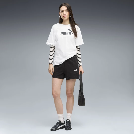 Foto del prodotto PUMA Shorts a vita alta con logo piccolo Essentials N. 1 5” da donna, Abbigliamento, Nero czarny