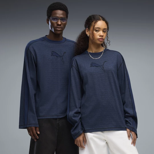 Foto del prodotto PUMA T-shirt a maniche lunghe T7 unisex, Abbigliamento, Blu niebieski
