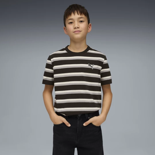 Foto del prodotto PUMA T-shirt a righe Essentials per ragazzi, Abbigliamento, Nero czarny