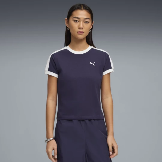 Foto del prodotto PUMA T-shirt aderente T7 da donna, Abbigliamento, Viola purpurowy