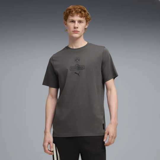 Foto del prodotto PUMA T-shirt Borussia Dortmund x Sesame Street da uomo, Abbigliamento, Grigio Gray