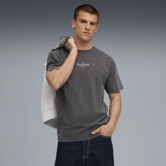Foto del prodotto PUMA T-shirt con font grafico dal taglio morbido da uomo, Abbigliamento, Grigio Gray
