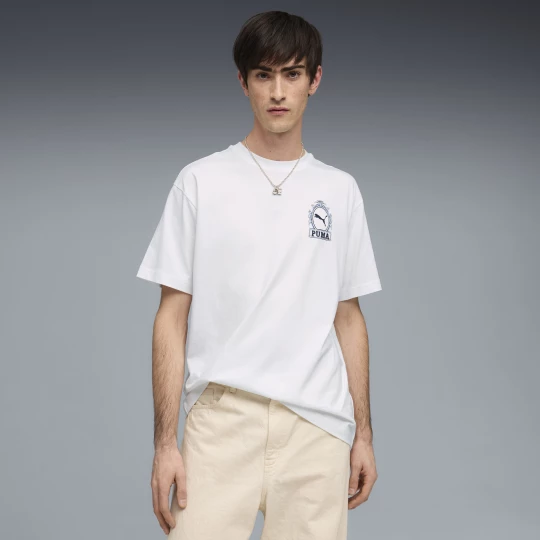 Foto del prodotto PUMA T-shirt con grafica dal taglio morbido da uomo, Abbigliamento, Bianco biały