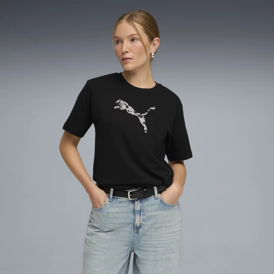 Foto del prodotto PUMA T-shirt con grafica Essentials Animal dal taglio morbido da donna, Abbigliamento, Nero czarny