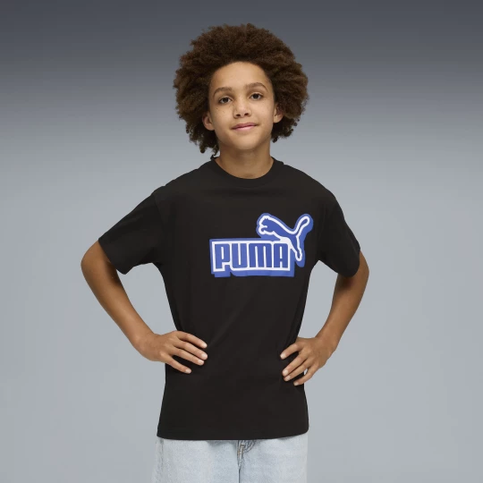 Foto del prodotto PUMA T-shirt con grafica Essentials Logo Lab dal taglio morbido per ragazzi, Abbigliamento, Nero czarny