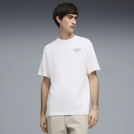 Foto del prodotto PUMA T-shirt con grafica Slogan dal taglio morbido da uomo, Abbigliamento, Bianco biały
