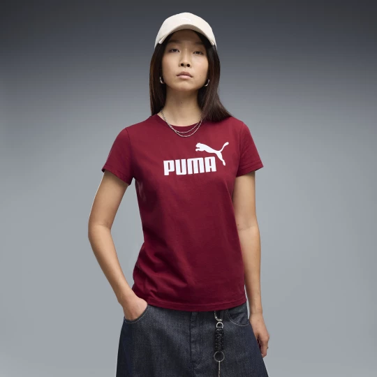 Foto del prodotto PUMA T-shirt con logo ESS N. 1 da donna, Abbigliamento, Rosso czerwony