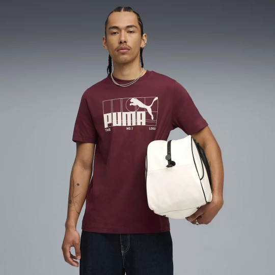 Foto del prodotto PUMA T-shirt con logo ESS No. 1 da uomo, Abbigliamento, Rosso czerwony