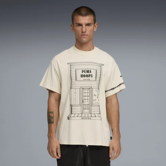 Foto del prodotto PUMA T-shirt da basket oversize Swish N' Ink II da uomo, Accessori, Bianco biały