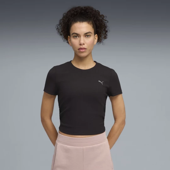 Foto del prodotto PUMA T-shirt da training aderente a coste CLOUDSPUN da donna, Abbigliamento, Nero czarny