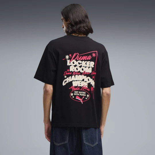 Foto del prodotto PUMA T-shirt da uomo con stampa grafica boxy Champions, Abbigliamento, Nero czarny