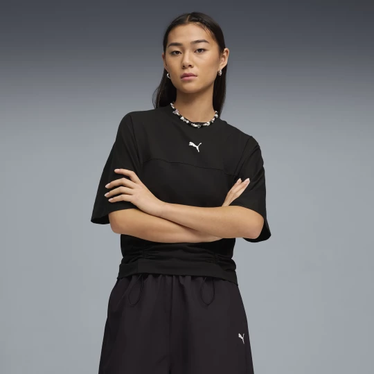 Foto del prodotto PUMA T-shirt Dare To con vita aderente da donna, Abbigliamento, Nero czarny