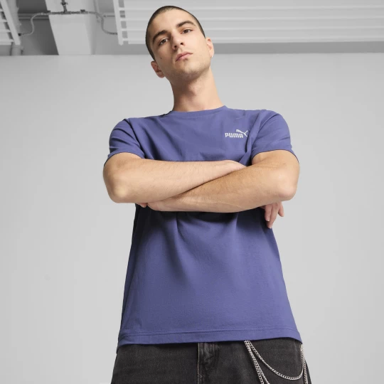 Foto del prodotto PUMA T-shirt Essentials con logo piccolo N. 1 da uomo, Abbigliamento, Blu niebieski