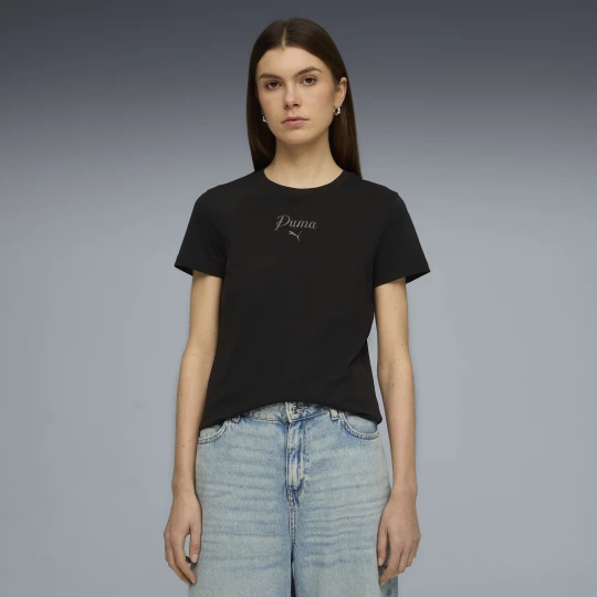 Foto del prodotto PUMA T-shirt Essentials Script da donna, Abbigliamento, Nero czarny