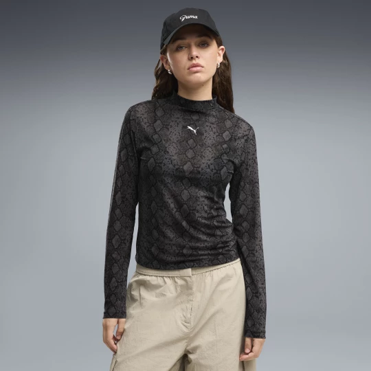 Foto del prodotto PUMA T-shirt in tessuto in rete da donna con stampa Snake Pack, Abbigliamento, Nero czarny