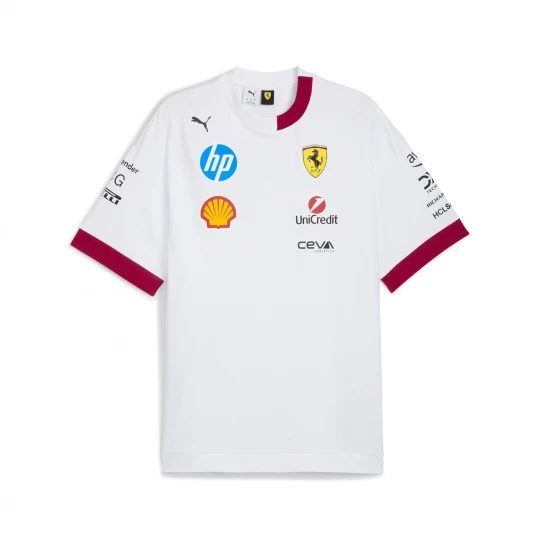 Foto del prodotto PUMA T-shirt Piloti Scuderia Ferrari 2025 da uomo, Abbigliamento, Bianco biały