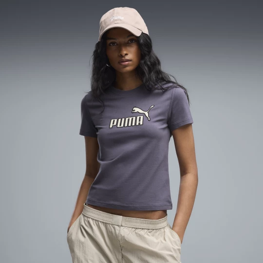 Foto del prodotto PUMA T-shirt slim con logo Essentials Elevated No.1 Logo da donna, Abbigliamento, Grigio Gray