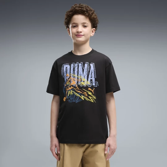 Foto del prodotto PUMA T-shirt sportiva Graphics dal taglio morbido per ragazzi, Accessori, Nero czarny
