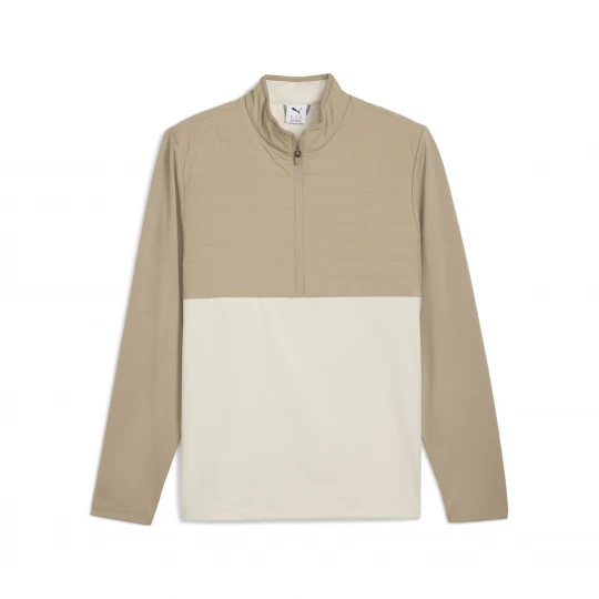Foto del prodotto PUMA Top con zip corta da golf CLOUDSPUN Tech da uomo, Abbigliamento, Beige