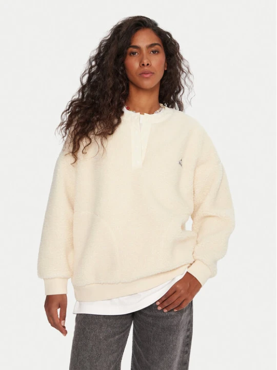 Foto del prodotto Quiksilver Felpa di pile Barranco EQWPF03000 Écru Boxy Fit Crema