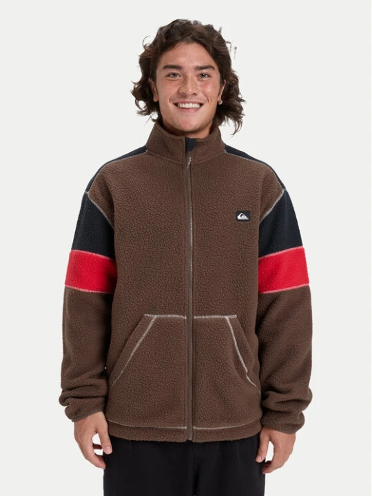 Foto del prodotto Quiksilver Felpa di pile Clean Coast Block EQYPF03065 Marrone Loose Fit