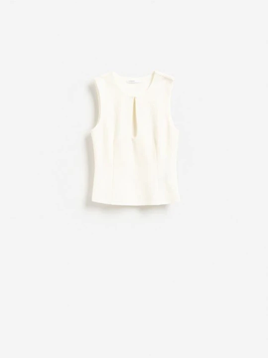 Foto del prodotto Reserved - Blusa con apertura a goccia sul décolleté - panna