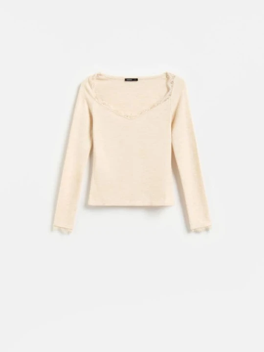 Foto del prodotto Reserved - Blusa con dettaglio in pizzo - beige