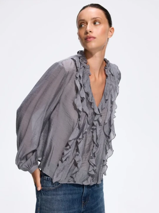 Foto del prodotto Reserved - Blusa con jabot - grigio chiaro