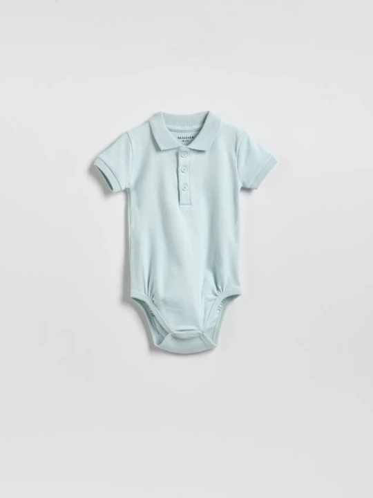 Foto del prodotto Reserved - Body a polo in cotone - blu pallido