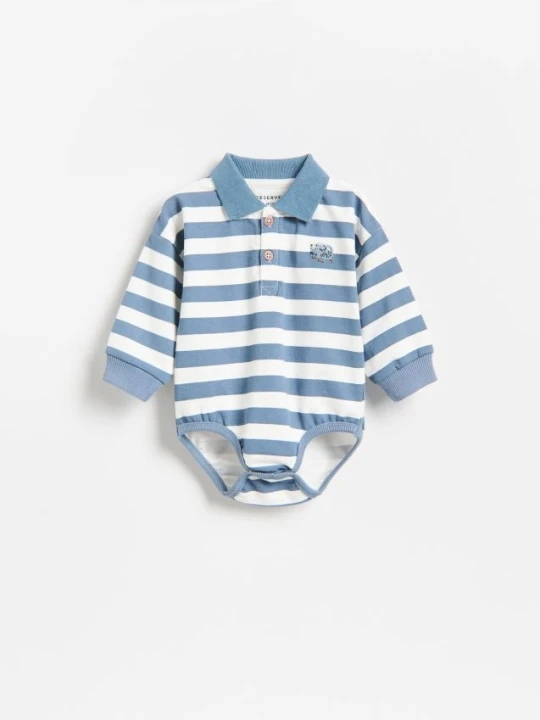 Foto del prodotto Reserved - Body a polo in cotone - blu scuro