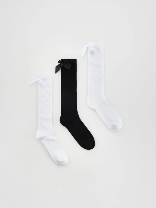 Foto del prodotto Reserved - Calze al ginocchio con fiocco 3 pack - bianco