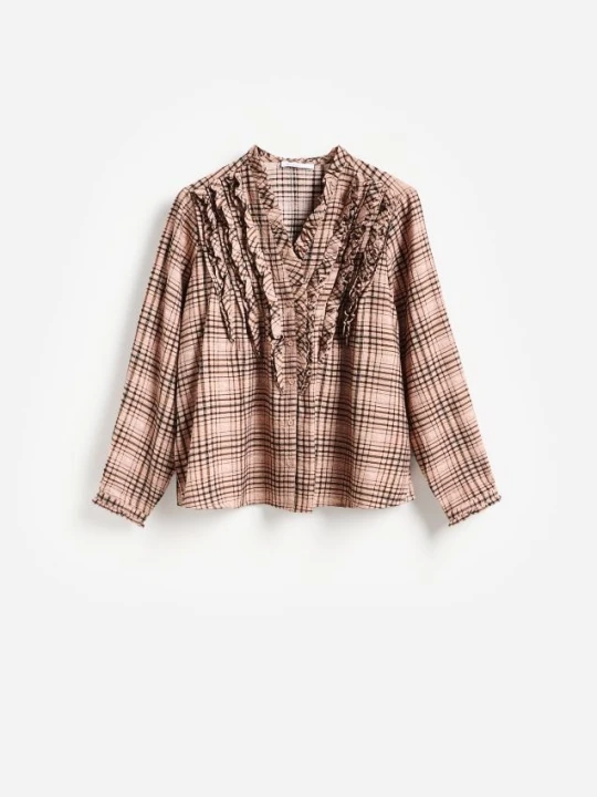 Foto del prodotto Reserved - Camicia a quadri con viscosa - malva