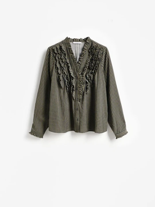 Foto del prodotto Reserved - Camicia a quadri con viscosa - verde polveroso