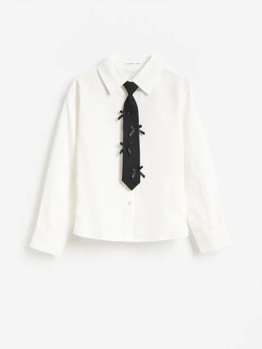 Foto del prodotto Reserved - Camicia bianca con allacciatura - panna