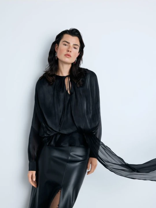 Foto del prodotto Reserved - Camicia con allacciatura decorativa - nero