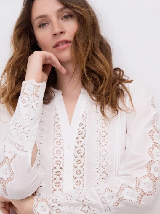 Foto del prodotto Reserved - Camicia con inserti in pizzo - bianco