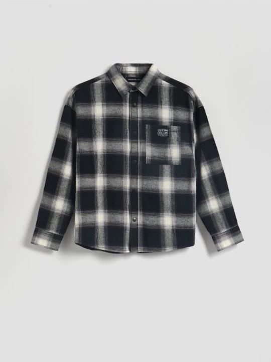 Foto del prodotto Reserved - Camicia di cotone a quadri - nero