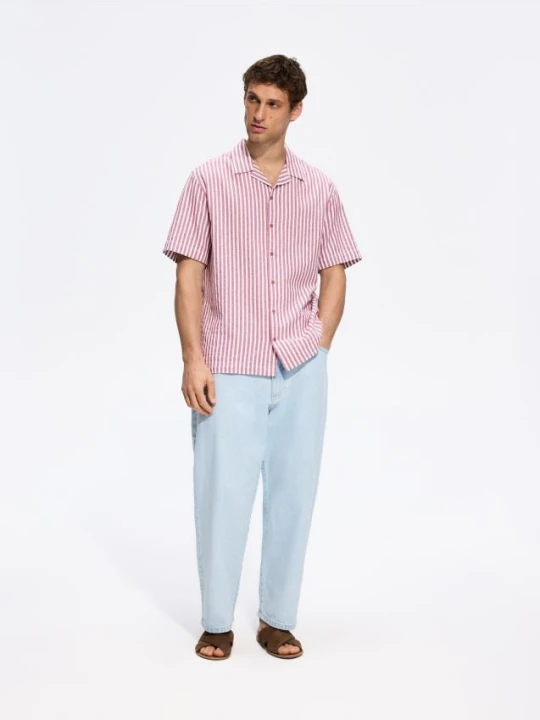 Foto del prodotto Reserved - Camicia in cotone a maniche corte - rosso