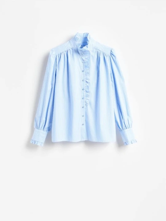Foto del prodotto Reserved - Camicia in cotone con balze - blu