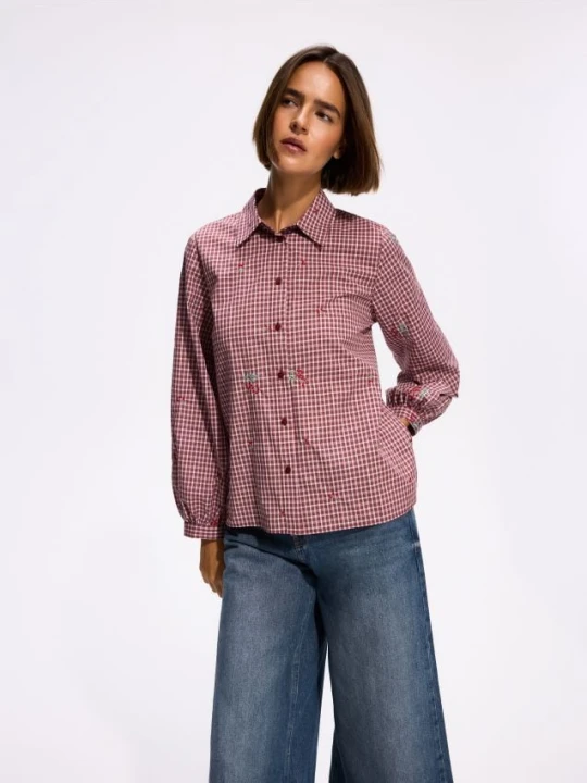 Foto del prodotto Reserved - Camicia in cotone con ricamo - rosso